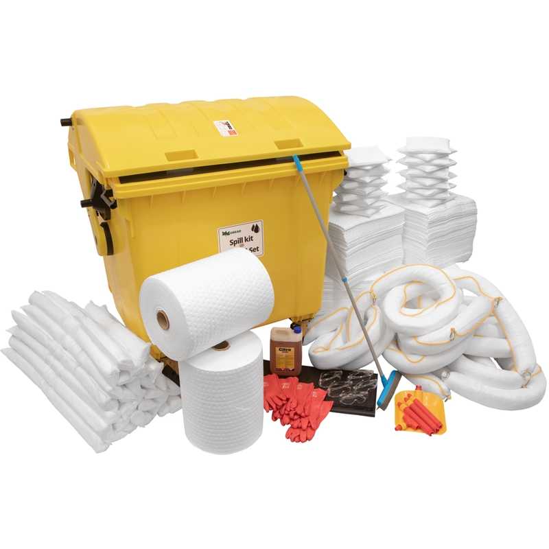 OSK 1104 C - Kit d'urgence pour hydrocarbures avec conteneur à roulettes 1100 litres